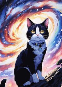 Night Moon Star Cat b85328