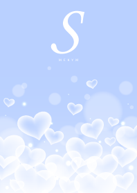 INITIAL -S- Heart blue cloud