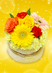 Rich luck color flower cake