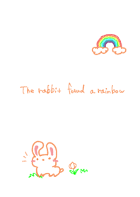 落書きタッチのうさぎと虹の着せかえ