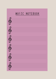 MUSIC COLOR NOTEBOOKj-DUSTY RED-BEIGE