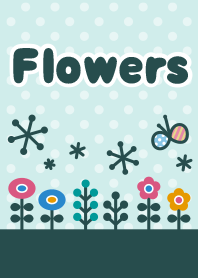 Scandinavian flowers(emerald green)