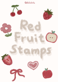 Red Fruit Stamps - Beige