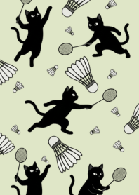 Badminton Cat Green Theme.