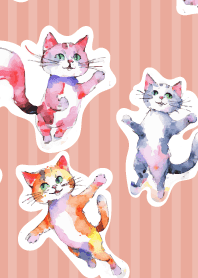 Naughty cats6 on pink & blue