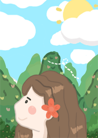 สาวน้อยในสวนดอกไม้