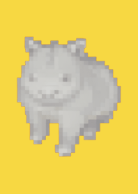 Rinoceronte Pixel Art Tema Amarelo 01