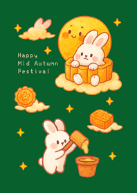 Rabbit Mid-Autumn Festival(forest green)