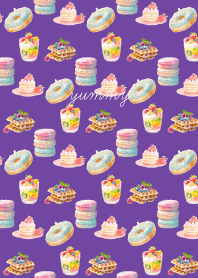 sweet cake on purple