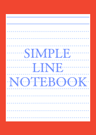 SIMPLE BLUE LINE NOTEBOOKj-RED