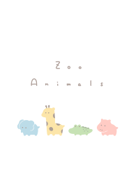 Zoo Animals (noline)/white pastel.