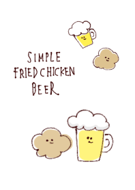 simple Fried chicken Beer  white blue.