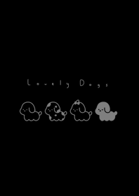 5 dogs -black gray.