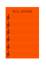 MUSIC COLOR NOTEBOOK-VERMILION-WHITE