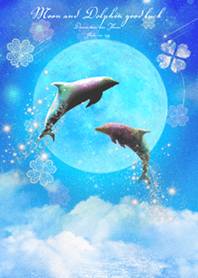 Moon and dolphin good luck6
