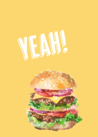 hamburger on light yellow