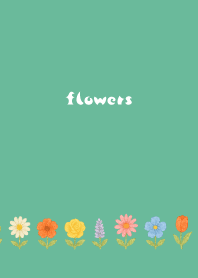 Flowers a la carte01 blue green