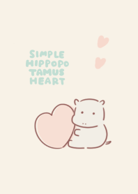 simple hippo heart beige.