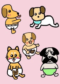 Dog children.Pink beige1