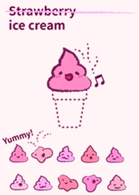 Strawberry ice cream (Simple / Pink)