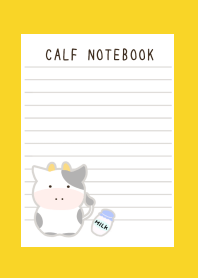 CALF NOTEBOOK-YELLOW-RED
