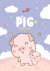 Pig Kawaii Galaxy Violet