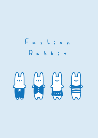 Fashion Rabbits(line)-aqua blue.