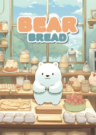 cute bear in bread shop