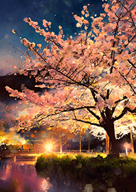 Beautiful night cherry blossoms#2013