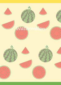 Red Watermelon on yellow