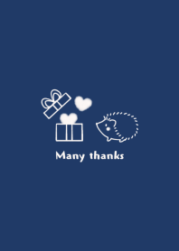 Hedgehog and Present -navy-