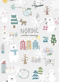 Gray Scandinavian snow falling 01_2