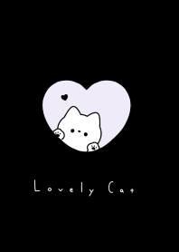Cat in Heart(line)/purple black.