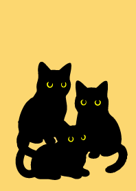 Black Cat Holiday7 on light yellow