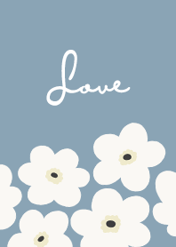 in bloom, flower wh / pale blue