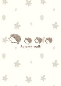 Hedgehog and Autumn walk -beige-