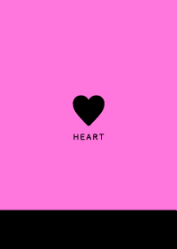 Simple Heart /Black&Strawberry Pink 04