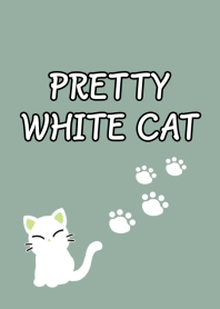 PRETTY WHITE CAT Theme/DUSTY GREEN