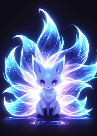 幻紫星夜藍九尾狐精靈❤️