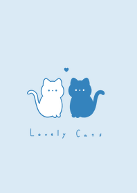 Lovely Cats (line)/aqua,blueline,whfil