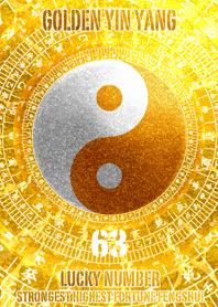 Golden Lucky Yin Yang  number 63