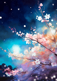 Beautiful night cherry blossoms#146