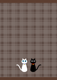Monochrome cats on brown