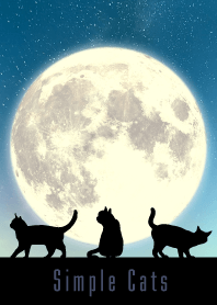 シンプルな猫 :満月 黄色