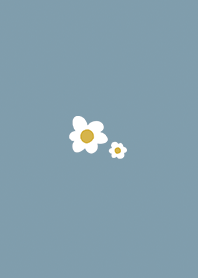 Beige Blue : White Flower