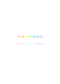 Rainbow seven hearts simple