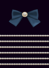 Pearl and Ribbon[Navy]