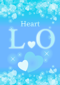 L&Oイニシャル運気UP!幸せのハート青ブルー