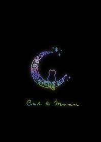 Cat & Moon: pink blue.
