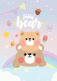 Teddy Bear Rainbow Galaxy Pastel